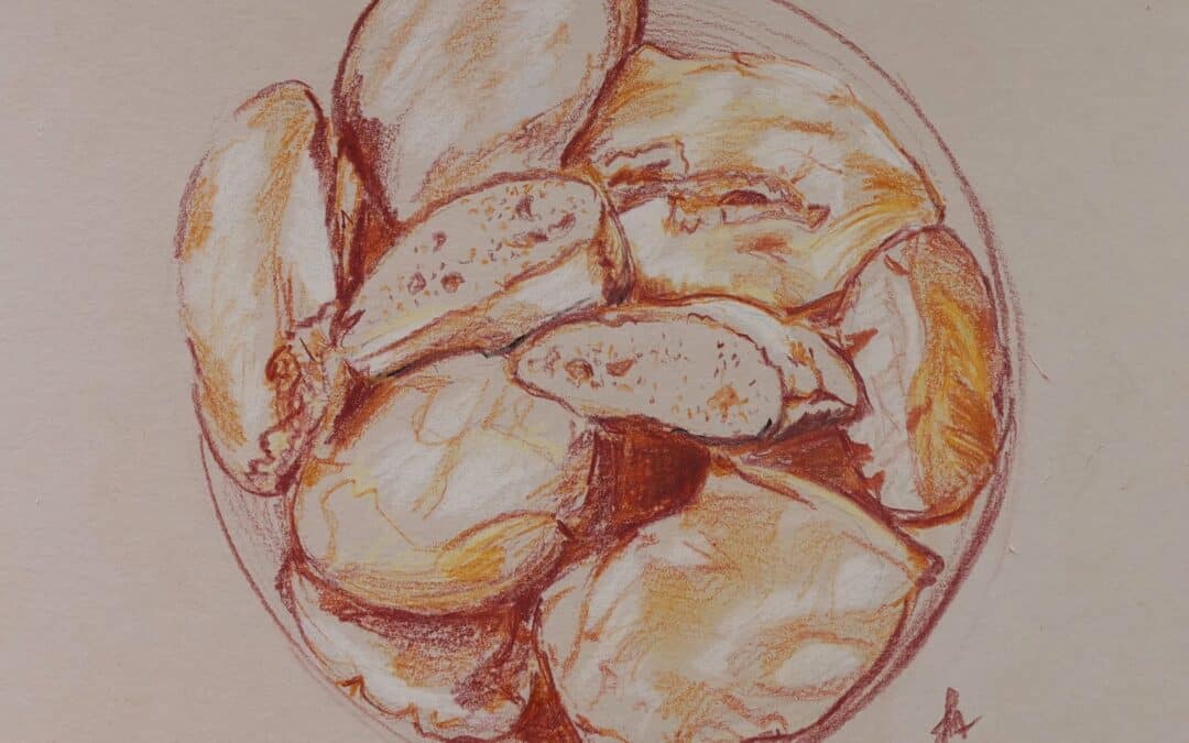 Comment dessiner du pain ? Comparaison entre papier kraft et papier blanc pour le crayon de couleur.