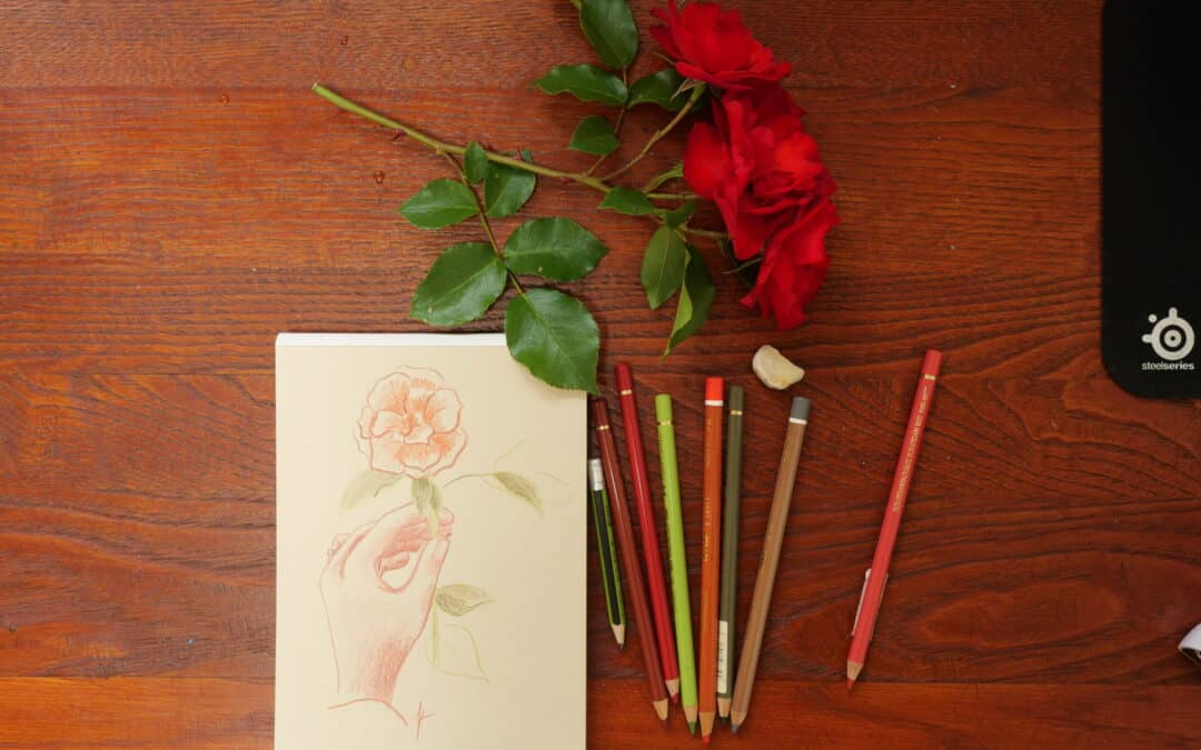 Comment dessiner une main tenant une rose ?