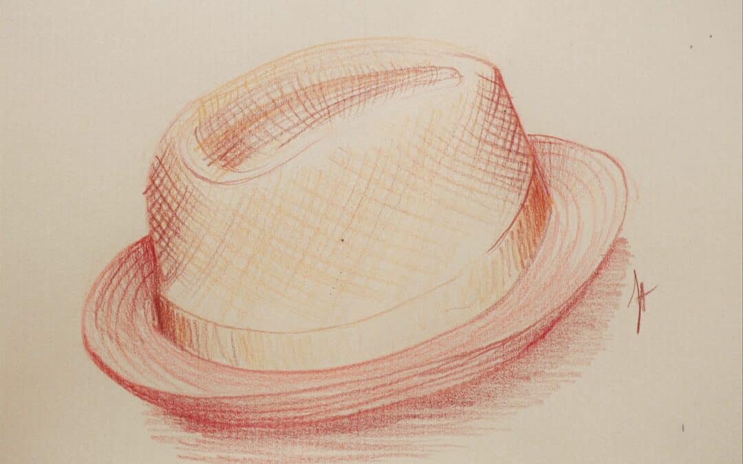 Comment dessiner un chapeau – crayons de couleurs ?