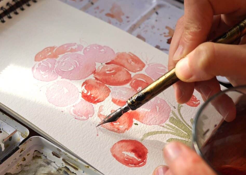 Peindre à l&rsquo;aquarelle et aux encres naturelles – Plume et pinceau