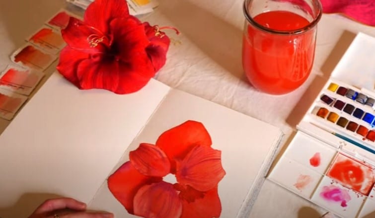 ombres-portées-dun-pétale-sur-lautre-fleur-a-laquarelle